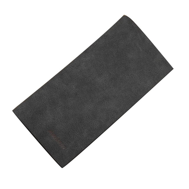 Cartera plegable ultradelgada larga para hombre, monedero simple, tarjetero de crédito vintage, talonario de cheques, embrague, cuero suave seitruly BB7241-01