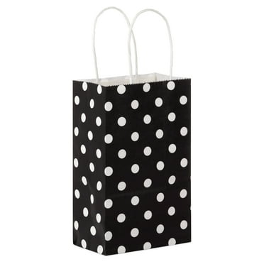 Hallmark Small Gift Bag (White Polka Dots on Black)
