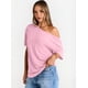 thumbnail image 4 of Tops de Mujer con Hombros Descubiertos, Camisetas Oversize de Corta, Ropa Informal de Moda de y Verano 2025. Rosa M, 4 of 8