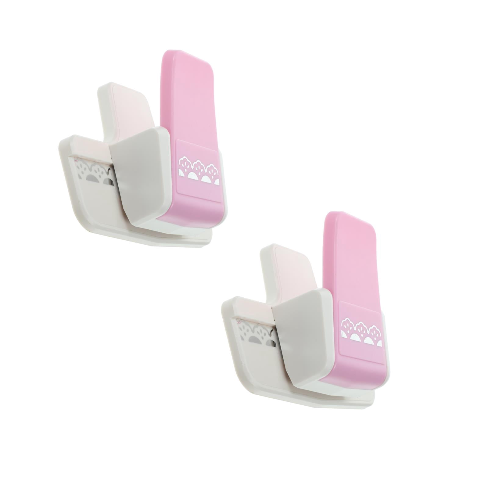 SKISUNO DIY Scrapbooking Punch Pink Plastic and Stainless Steel for Creative Use 2Pcs
