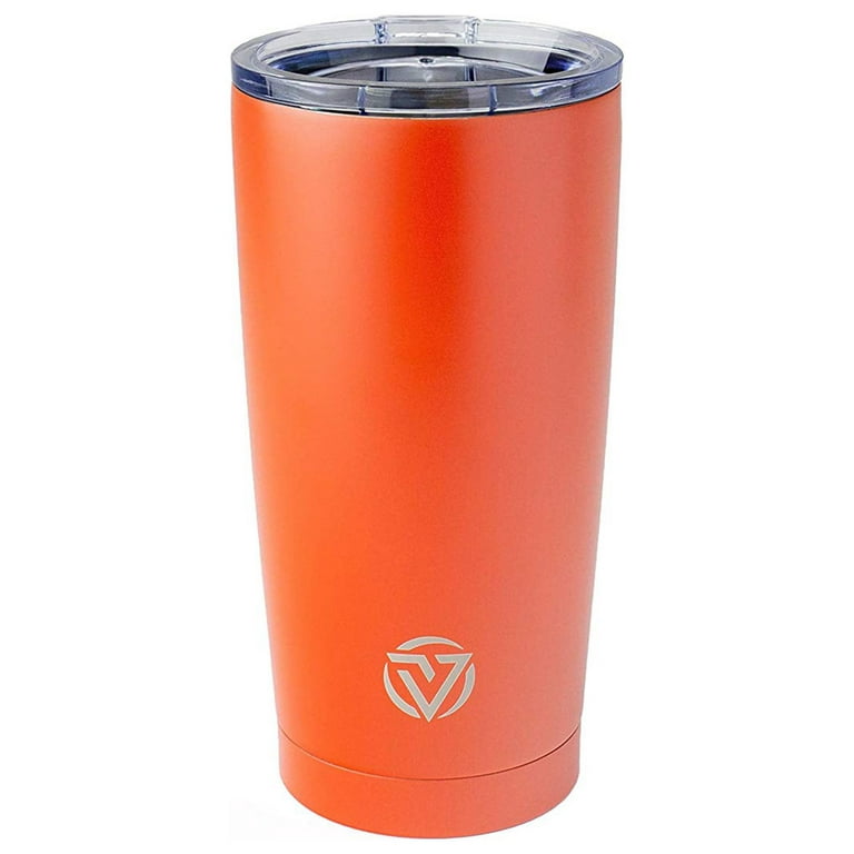 Vertall Stainless Steel Travel Tumblers BPA Free Double Wall Vacuum Insulated for Hot or Cold Beverages with Lid (20oz, Tangerine)