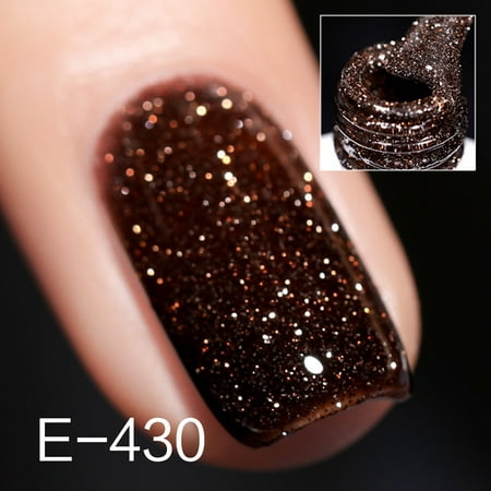niuredltd diy 7.3ml reflective flashing colorful diamonds nail polish for woman