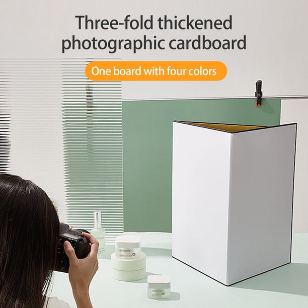 SUSUchens - Cartón reflectante tríptico, efecto profesional, 4 colores en 1, temperatura de color uniforme, luz de relleno, tamaño A4, para grabación de vídeo, tablero reflectante, material
