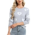 thumbnail image 2 of Yuyuzo Sweaters for Women Valentines Day Crewneck Long Sleeve Shirts Loose Casual Comfy Knit Pullover Tops, 2 of 6
