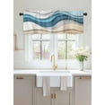 thumbnail image 2 of Valances for Windows Blue Brown Rod Pocket Cafe Window Treatments Valance Curtains for Kitchen Bathroom Laundry Basement Windows 42"x18", 2 of 9