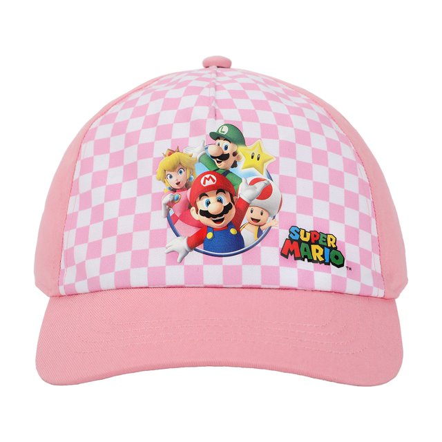 Super Mario Bros. Group Shot Checkered Kids Snapback Hat