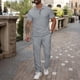 thumbnail image 1 of Ceisia Men's Slim Fit Ribbed Texture Polo Shirt & Pants Set | Summer Casual Two-Piece Outfit Gifts, 1 of 9