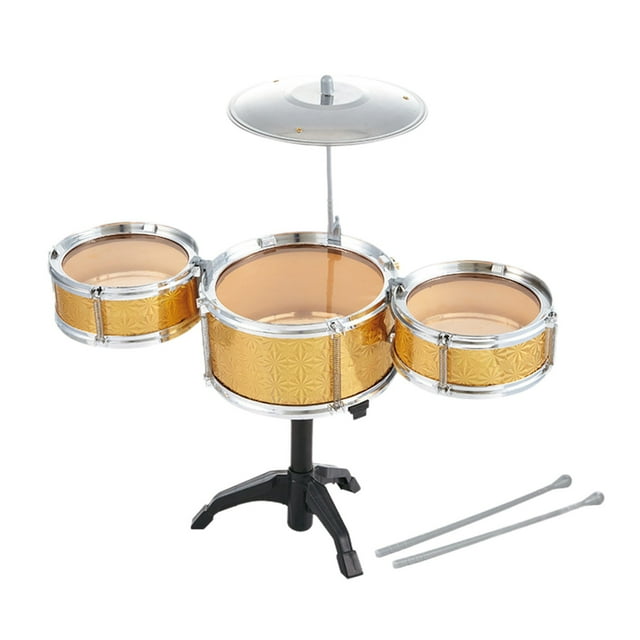 Yellow Children Electronic Drum Set With Lighting Effects For Rhythm Training And Interactive Play