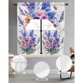 thumbnail image 2 of Spring Floral Swag Curtains for Living Room/Bedroom Windows, Farmhouse Purple Blue Flowers Kitchen Curtains and Valances Set 36 Inch Length, Light Filtering Swags Valance Curtain Panels, 2 of 5