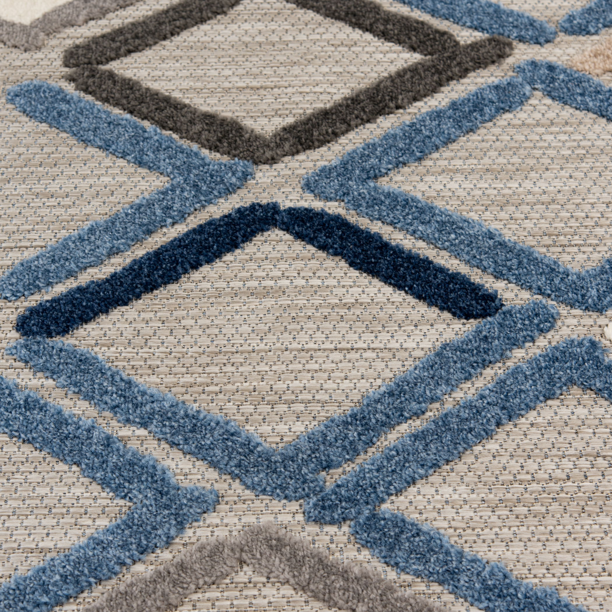 Loomaknoti Fontana Parlan 9' x 12' Geometric Indoor/Outdoor Area Rug , Gray/Blue