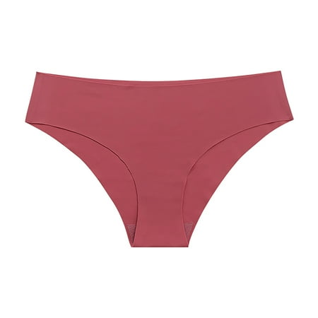 Kopltyrfg Women Thongs Seamless Ice Silk Underwear Traceless Breathable Watermelon Red M