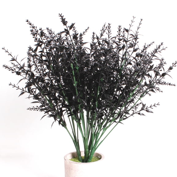 Viworld 8 Bundles Artificial Black Lavender Real Touch DIY Floral Bouquets Plastic Plant for Indoor Outdoor Home Garden Office Arrangements Decoration
