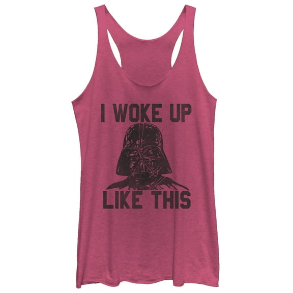 Women's Star Wars Darth Vader Woke Up Like This Racerback Tank Top Pink Heather Small