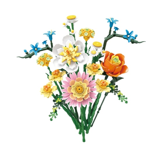 Remocguys Daisy Bouquet Building Set Compatible with Lego Flowers Diy Artificial Wildflower Collection Home Decor for Girls