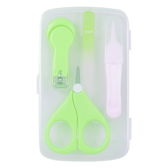 4PCS Baby Nail Clippers Kit Mini Baby Nail Scissors Newborn Nail File with Box