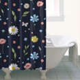 thumbnail image 4 of Pioneer Flower Floral Print Pattern Shower Curtain 36"x72", Bathroom Decorative Shower Curtain Set with 12 Hooks, Waterproof Washable, 4 of 6