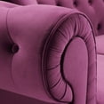 thumbnail image 6 of Modern Upholstered Sofa with 2 Sectional Loveseat Couches, 80'' Modern Velvet Chesterfield Loveseat Sofas with 3 Pillows, Upholstered L-Shaped Button-Tufted Scrolled Back Furniture Set, SS602, 6 of 9