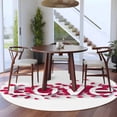 thumbnail image 3 of Round Rug 6Ft Washable Non-Slip, Valentine's Day Circle Area Rugs for Living Room Bedroom, Romantic Love Red Rose Petals Indoor Floor Mats Carpet Runner for Home Decor Aesthetic, 3 of 8