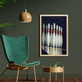 thumbnail image 2 of Bowling Party Wall Art with Frame, Classical Pins on Alley Competition Pursuit Leisure Time Theme Print, Printed Fabric Poster for Bathroom Living Room, 23" x 35", Dark Blue White Red, by Ambesonne, 2 of 2