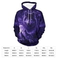 thumbnail image 7 of LAOLIUSN Men’s 3D Wolf Hoodie All Over Print Pullover Hooded Sweatshirt, Galaxy Moon Wolf Pack Graphic, Soft Stretch Polyester Spandex, S-4XL, 7 of 7