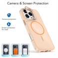 thumbnail image 6 of For iPhone 15 Pro Max Case [Compatible With MagSafe] Slim Frosted Phone Case With Metal Camera Protection Kickstand Shockproof Soft TPU Cover Case,Orange,For iPhone 15 Pro Max, 6 of 6