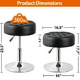 thumbnail image 2 of HomGarden Tufted Adjustable Vanity Stool Modern 360° Swivel Makeup Ottoman Stool PU Leather Black, 2 of 11