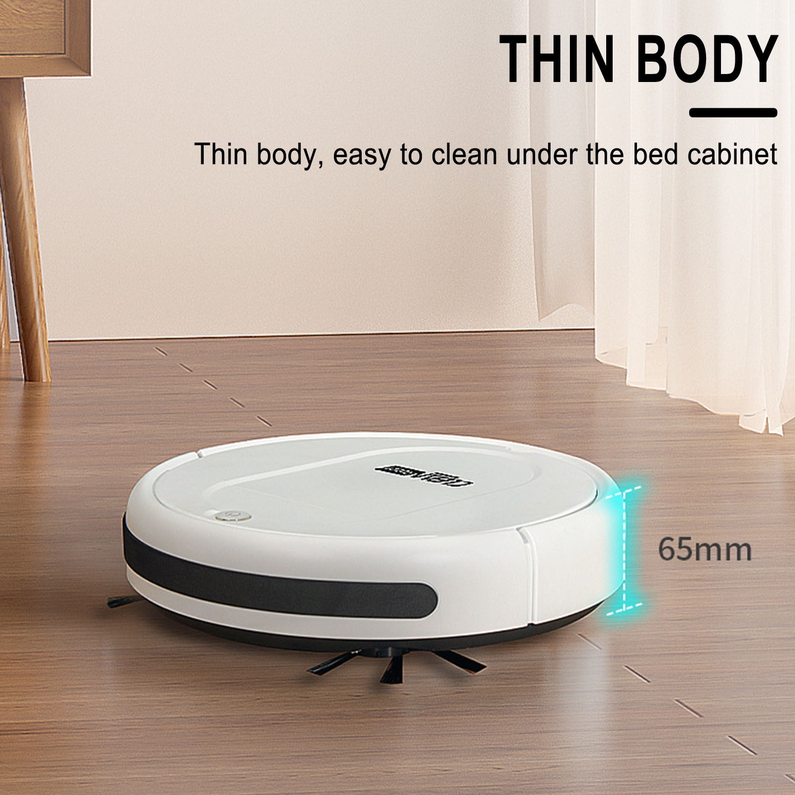 Nkmbld Vacuum Cleaner with Low Noise Operation Fully Automatic Sweeping Robot, Household USB Charging Cleaning Machine, White