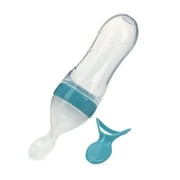 Nuby Silicone Squeeze Feeder Aqua Blue Baby Bottle, 3 fl oz
