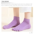 thumbnail image 2 of Soimiss 4Pairs Woman Cotton Toe Socks Low Cut Breathable Comfortable Invisible Socks, 2 of 8