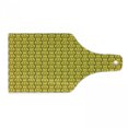 thumbnail image 1 of Emoticon Cutting Board, Smiling Faces Expressing Happiness in Diagonal Joyful, Decorative Tempered Glass Cutting and Serving Board, Wine Bottle Shape, Dark Army Green and Yellow, by Ambesonne, 1 of 1