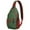 Green Christmas Tree, variant on Sling Backpack,Light Blue Christmas House and Tree Pattern Sling Bag with Water Bottle Holder,Waterproof Sling Bag for Men/Women with Headphone Jack for Hiking,Travel
