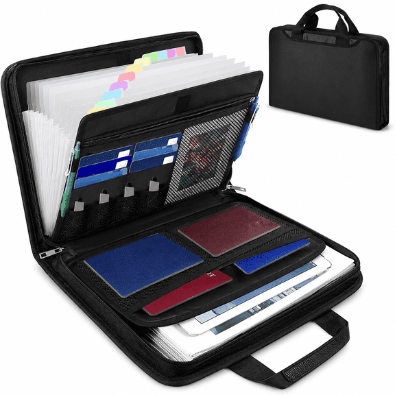 Accordion File Organizer, Fireproof Expanding File Folder with 13 Pockets Document Organizer with Handle & Labels, Portable Home Travel Safe Storage for Letter A4 Files and More