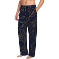 thumbnail image 6 of Salouo Copper-Gold Gloss Outline Flower Print Pajama Pants for Men, Lounge Pants Elastic Waistband Casual Men's sleepwear Loungewear Sleep Pajama Pant -Medium, 6 of 7