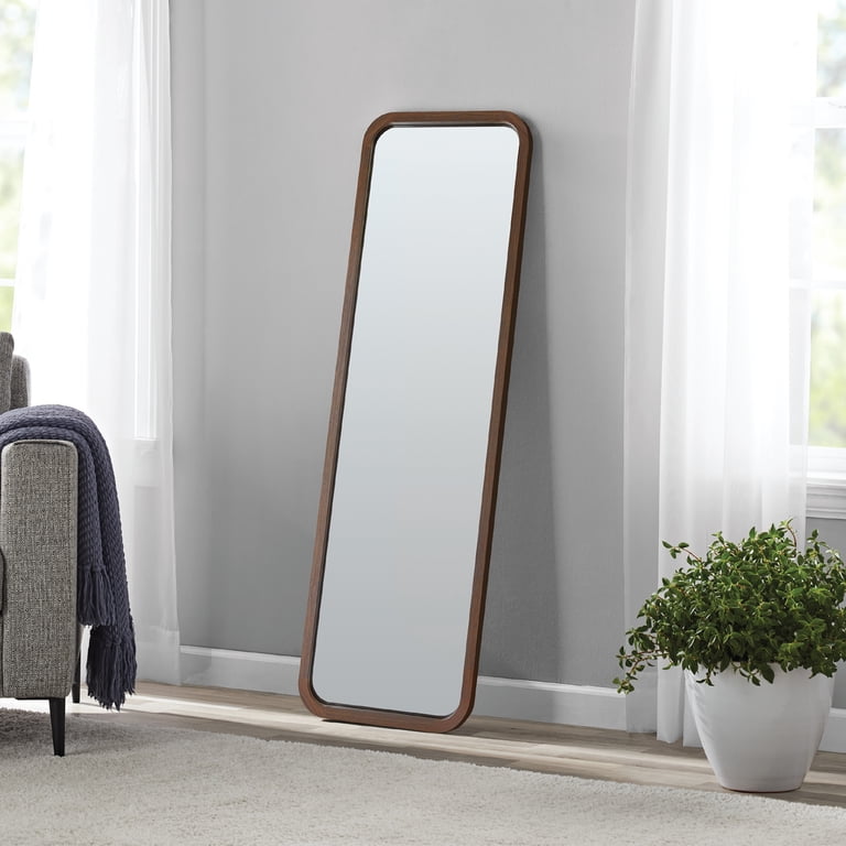 Mainstays 17x53 Walnut Framed Large Wall Mirror for Bedroom or