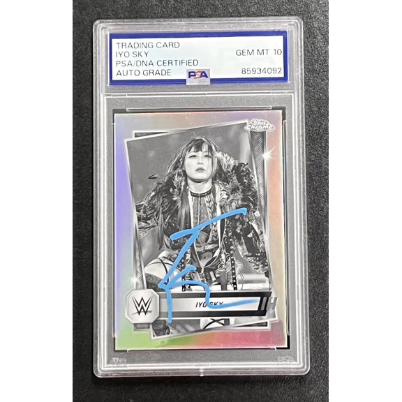 Collectible 2025 Topps Chrome WWE Raw #99 IYO SKY Signed Card Auto 10 PSA Slabbed