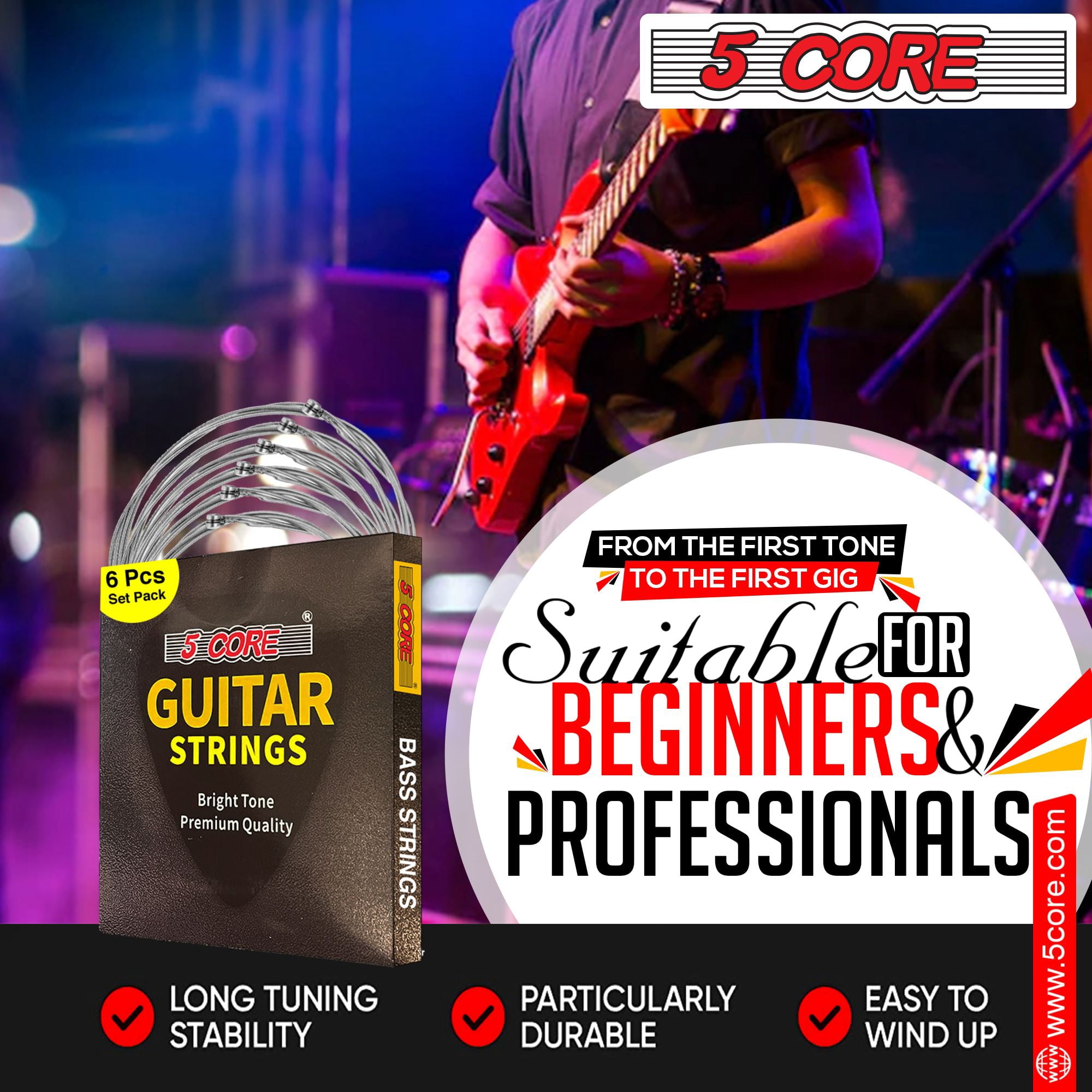 Phosphor Bronze Bass Strings, Extra Light Gauge 4-String Set .045-.100