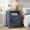 Rustic Blue and Brown, variant on VASAGLE LIRY Collection - Farmhouse Nightstand with Barn Door, Bedside Table with Storage, Side End Table, Night Stand, Rustic Blue and Brown