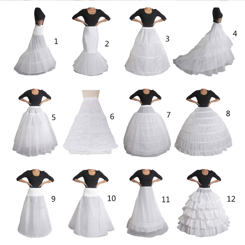 Dolloly Women's Petticoat Skirt Underskirt for Wedding Bridal Ball Gown  Dress 4 Hoop 5 Ruffles Layers (White), Medium-Large at Amazon Women's  Clothing store