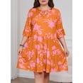 thumbnail image 2 of QINCAO Womens Plus Size Dress Half Ruffle Sleeve V-Neck Tiered Flowy Babydoll Dress 1X-5X, 2 of 6