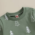 thumbnail image 7 of zuwimk Toddler Baby Boy Christmas Outfit Santa Embroidery Striped Pullover Tops Elastic Pants Set Baby Christmas Clothes(2-3 Years,Green), 7 of 7