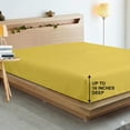 thumbnail image 5 of ROYALE LINENS 300 Thread Count 100% Long Staple Combed Cotton Sheet Set - 4 Piece Queen Bed Sheets - 1 Fitted, 1 Flat & 2 Pillow Cases - Soft Cool & Crisp Sheet Set (Queen, Yellow), 5 of 13
