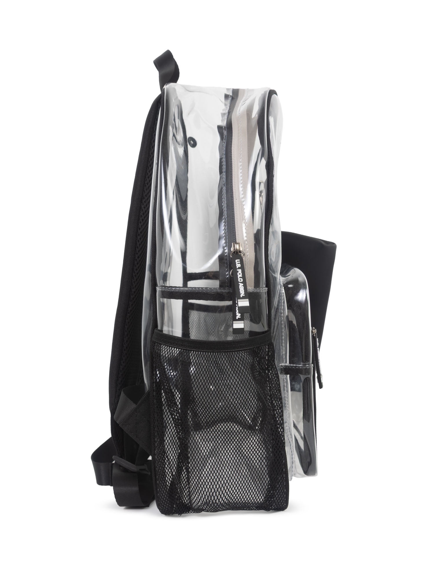 U.S. Polo Assn. Unisex Kid's 18" Clear Backpack, Black