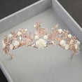 thumbnail image 2 of Racing Butterfly Crystal Tiara Gold Wedding Crown Baroque Rhinestone Bride Hair Crown Headband, 2 of 7