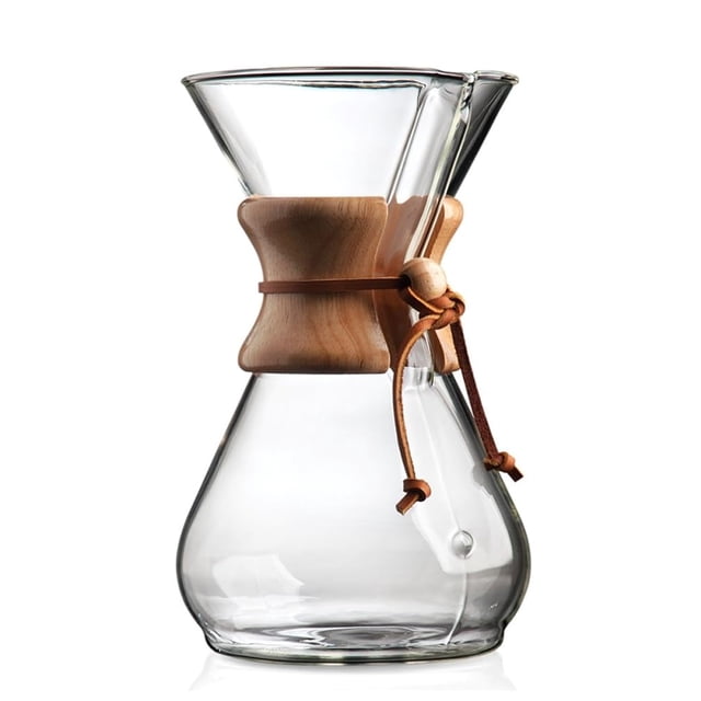 Cafetera de Vidrio Chemex Pour-Over - Serie Clásica - 8 Tazas - Empaque Exclusivo
