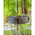 thumbnail image 3 of Lsrtoss Outdoor Tablecloth with Umbrella Hole & Zipper, Brown Round Tablecloth 60 Inch, Retro Oil Painting Modern Abstract Art Aesthetics Patio Table Cover Waterproof Table Cloth for Picnic/Party, 3 of 7