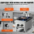 SKYSHALO Gas Cooktop, Dual Burner, Propane/Natural Gas, Stainless Steel