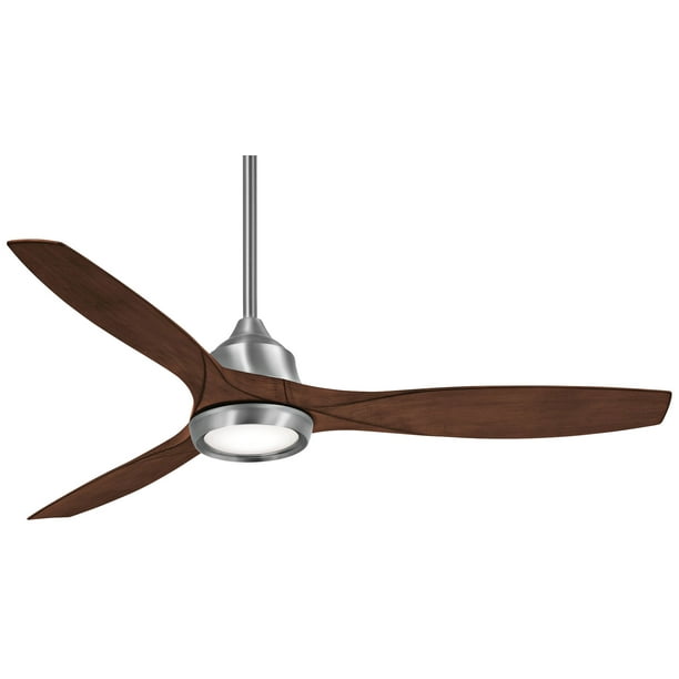 60 Minka Aire Skyhawk Nickel And Dark Maple Led Ceiling Fan Com 60 Minka Aire Skyhawk Nickel And Dark, Aire Hi Wind 52 Ceiling Fan