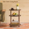 thumbnail image 6 of Side Table, 3-Tier Small End Table, Modern Oval Night Stand Accent Table for Living Room, Bedroom, Rustic Brown, 6 of 16