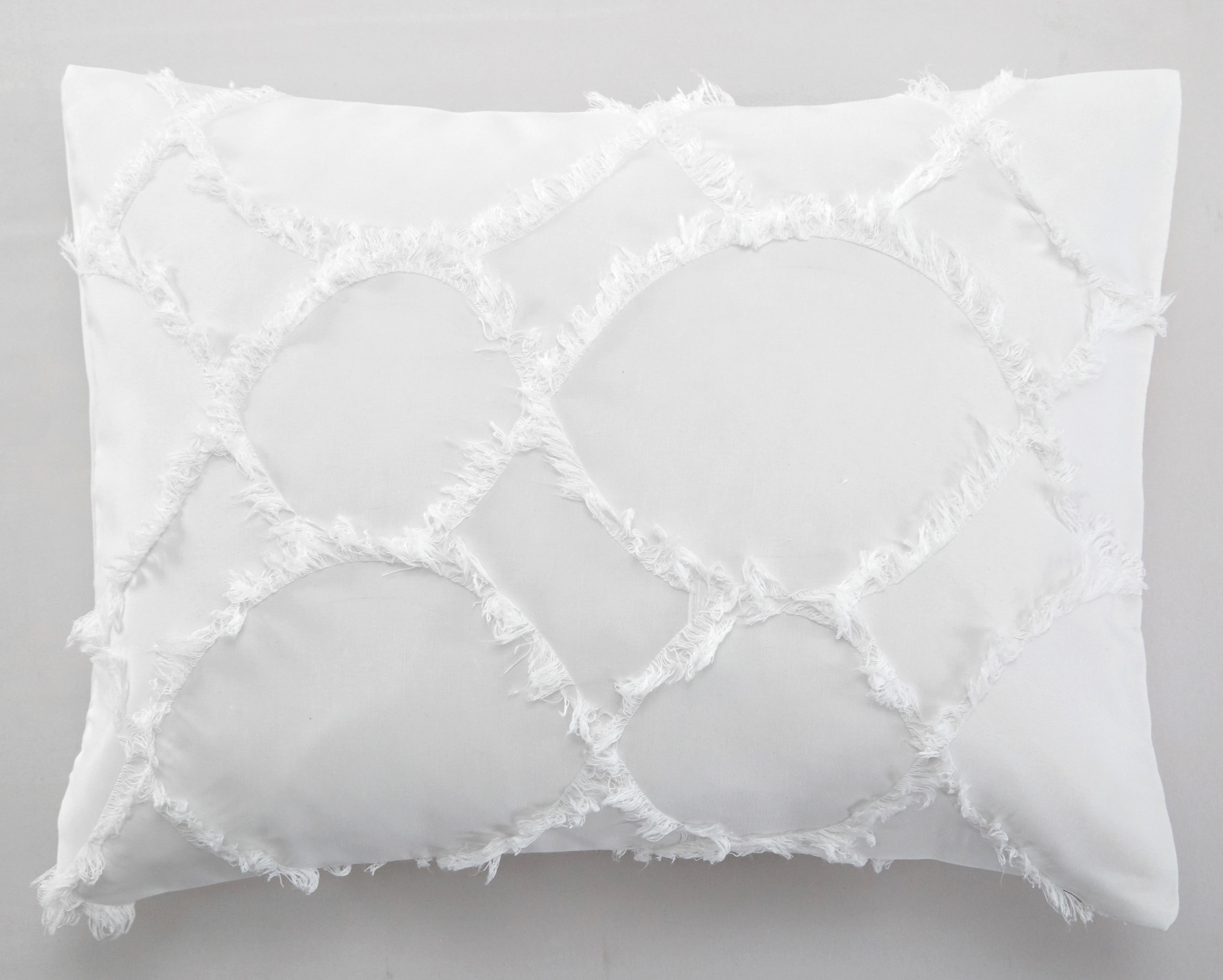 Lanco Layla Polyester, 7-Pieces Comforter Bedding Set, White, Queen