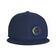 thumbnail image 3 of DouZhe Flat Brim Cap Snapback Hat, Sun Light Face Prints Adjustable Blue Adult Baseball Cap, 3 of 6